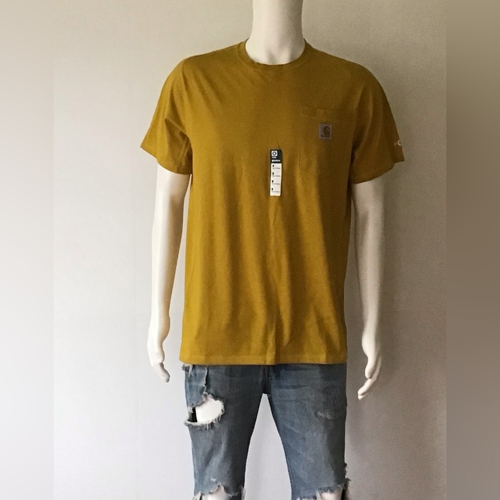NEW CARHARTT Force Yellow Curry Relaxed Fit Tee Shirt (Size M)